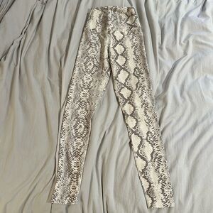 Worn 1 time! Beach riot snake print tan leggings